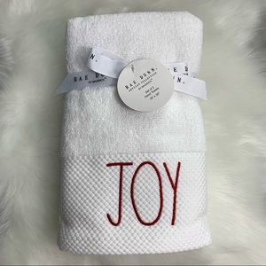 Rae Dunn JOY Christmas Hand Towels - Set of 2 NEW